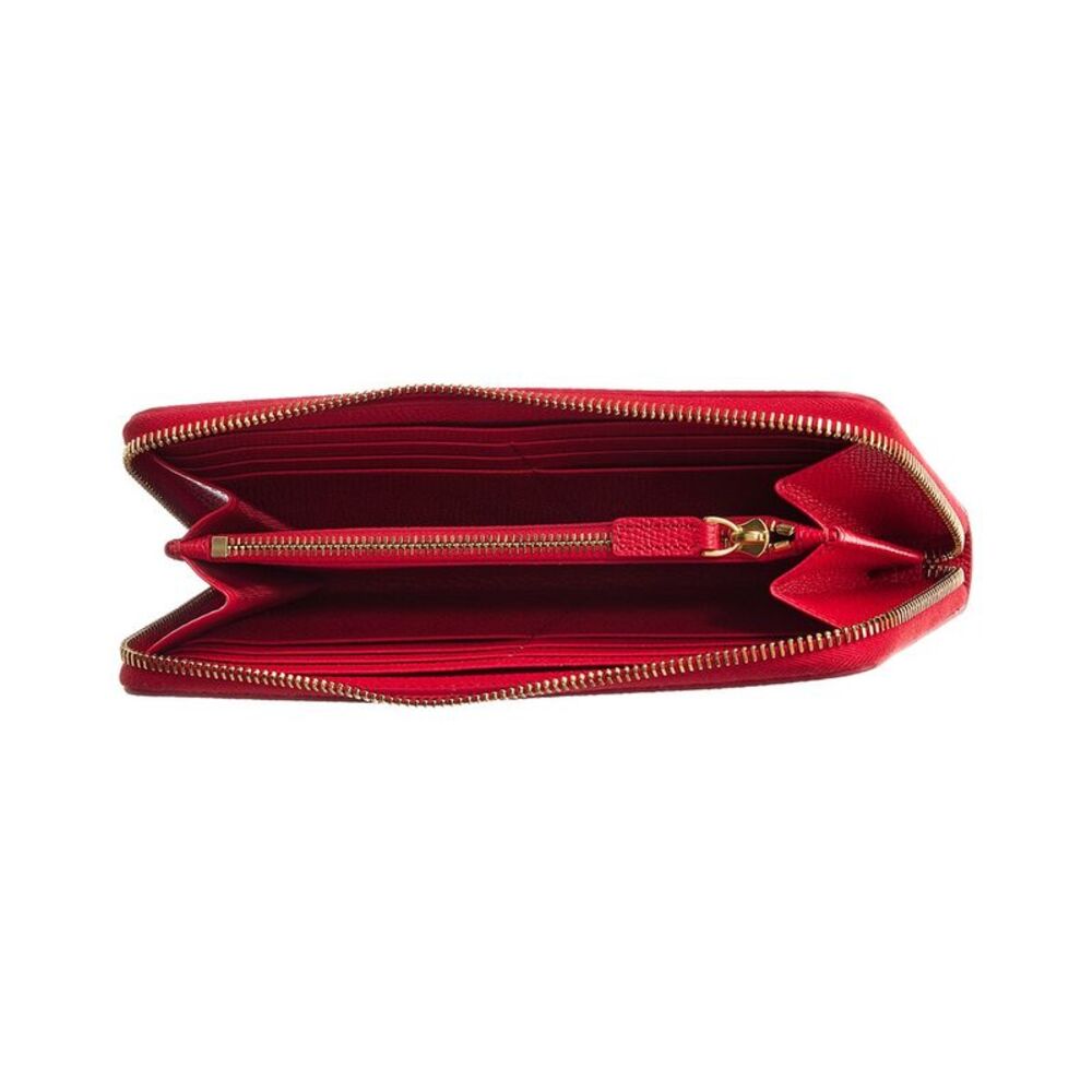 Valentino Vlogo Signature Leather Zip Around Wallet, Red - Picture 3 of 4